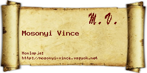Mosonyi Vince névjegykártya